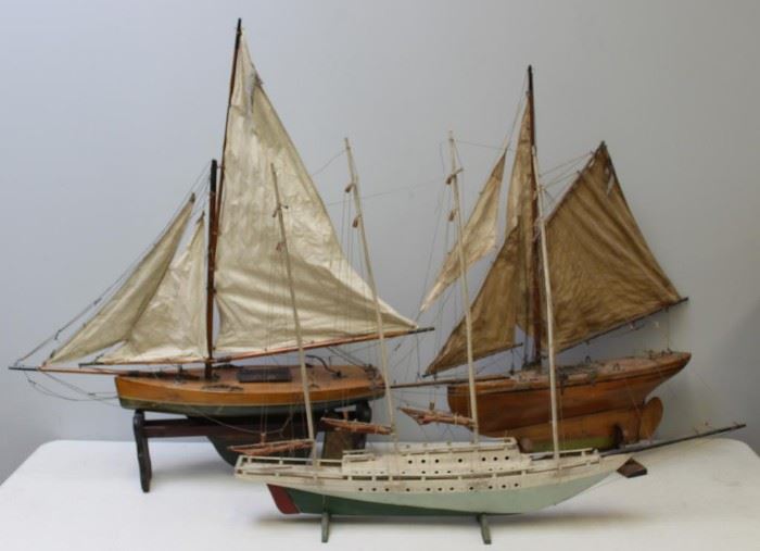 Lot of Antique Ship Models