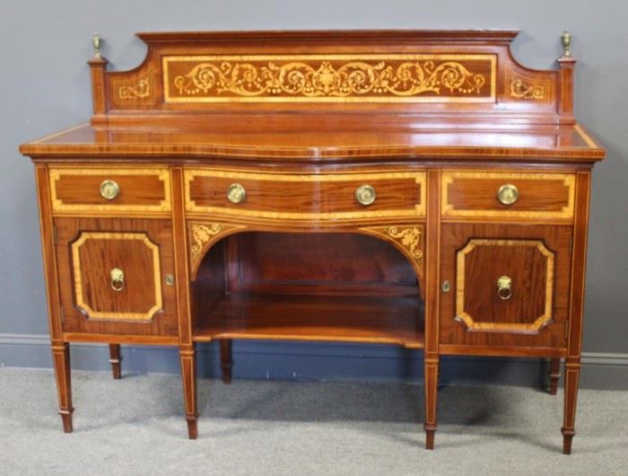 Magnificent Inlaid and Banded Edwardian Sideboard