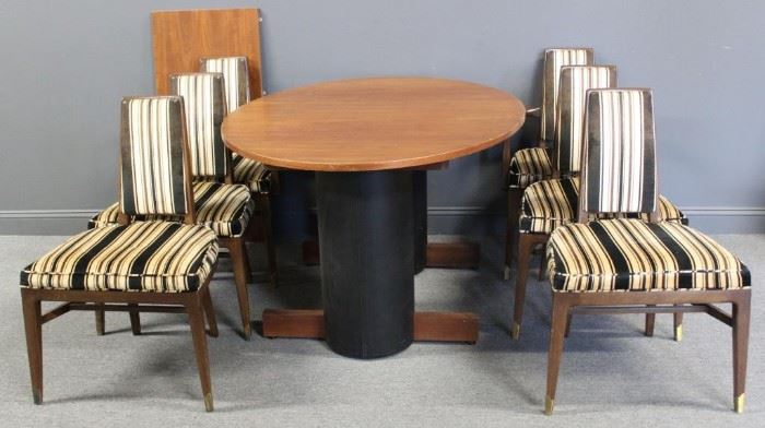 MIDCENTURY Dining Table with Leather Wrapped