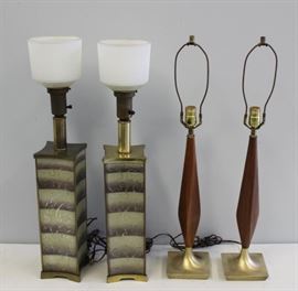 MIDCENTURY Pairs of Lamps To Inc
