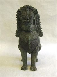 Patinated Bronze Khmer Lion