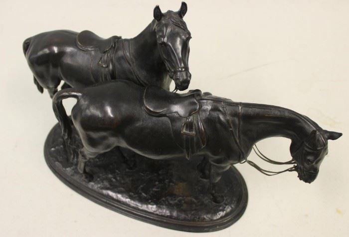 RICHTER Otto Signed Bronze Sculpture of Horses