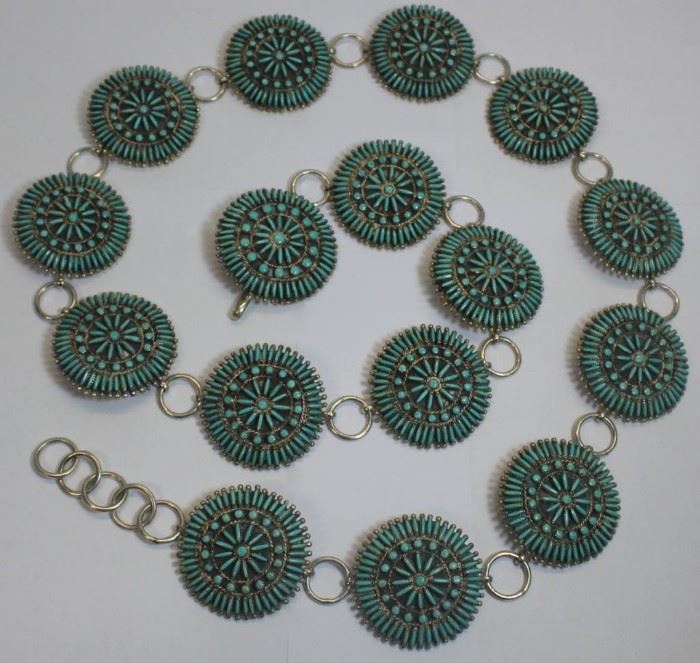 STERLING SW Sterling and Petit Point Turquoise