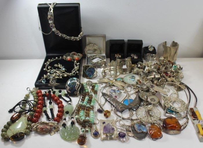STERLING Very Large Grouping of Silver Jewelry