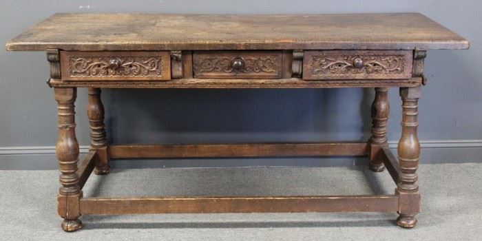 th C Italian Drawer Library Table