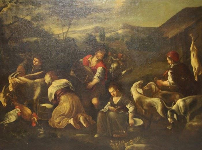 th Century Old Master Oil on Canvas Figures