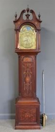 Theodore B Starr Signed Mahogany Tallcase Clock