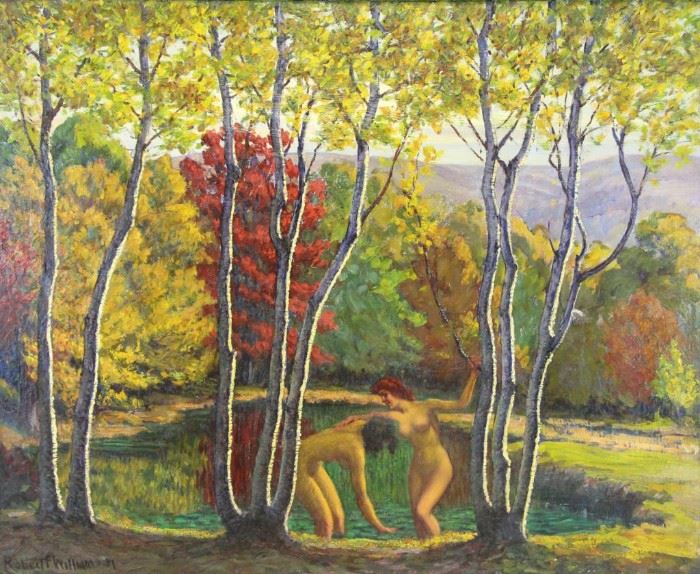 WILLIAMS Robert F Bathers in Autumn Landscape