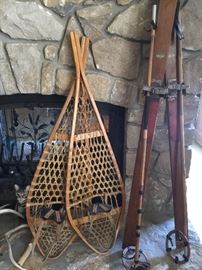 Antique Skis Snow Shoes