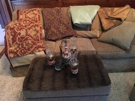 Henredon Sofa , textiles , footstool 