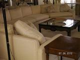 White sectional sofa and coffee table