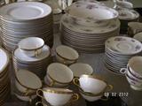 China service on dining room table.