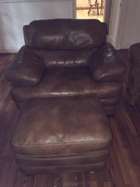 leather chair & ottoman