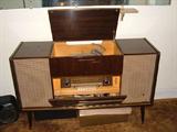 Grundig Majestic Stereo Console, German 1950s. Both turntable and radio DO work.