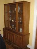 Danish Modern dining room set includes table, 6 chairs, hutch and buffet.