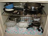 Nice selection of newer bakeware and pots/pans.