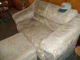 Newer microfiber suede loveseat with matching ottoman.