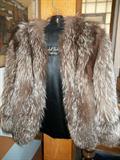"Bright with Silver" Fromm Bros. fox capelet with Marshall Field & Company label.
