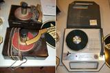 Left: 2 RCA Victor Model 45J turntables (1949-1951); Right: Panasonic Portable 2-speed phonograph Model SG-330 (mid 1960s) does run.