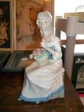 Tengra Valencia (Spain) porcelain figurine Girl with Rose Basket.