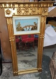 Great selection of mirrors. Vintage French reverse mirror