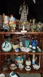 Much misc. pottery, china and glassware. Wavecrest, Van Briggle, souvenir, cups/saucers