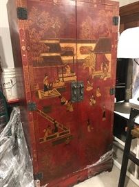 Beautiful oriental red armoire-picture does not do it justice