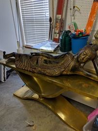 Great solid brass sofa/entry table