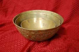 Brass nesting bowls, solid