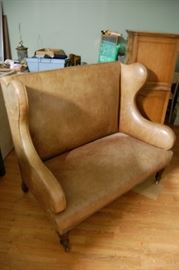 Chesterfield Style Leather Banquet Bench