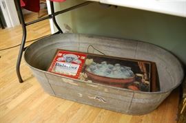 Old Galvanized Double Washstub