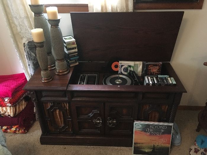 Vintage Record Player with 8 track