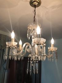 5 arm crystal chandelier
