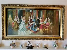 Large original oil painting...French interior