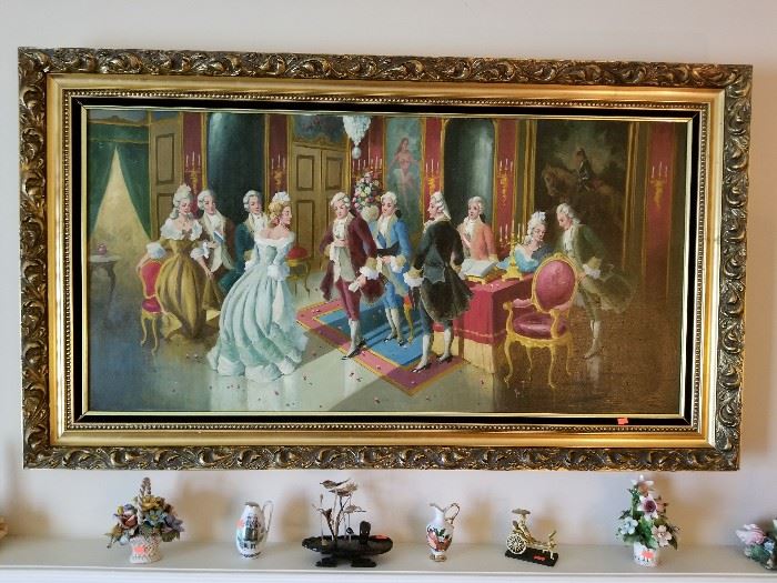 Large original oil painting...French interior