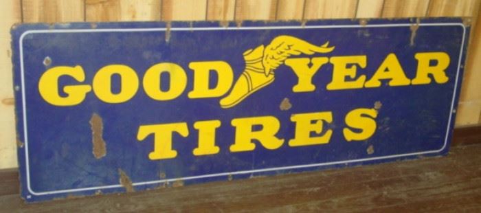 22" x 64" Porcelain Good Year Tires Sign