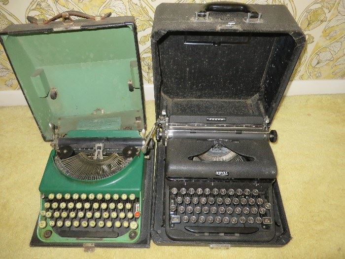 Royal typewriter, Remington typewriter.... Both have glass keys