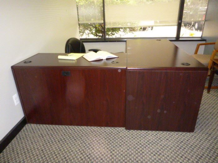 Rm 3 - Cherry Wood Executive Desk & Extension