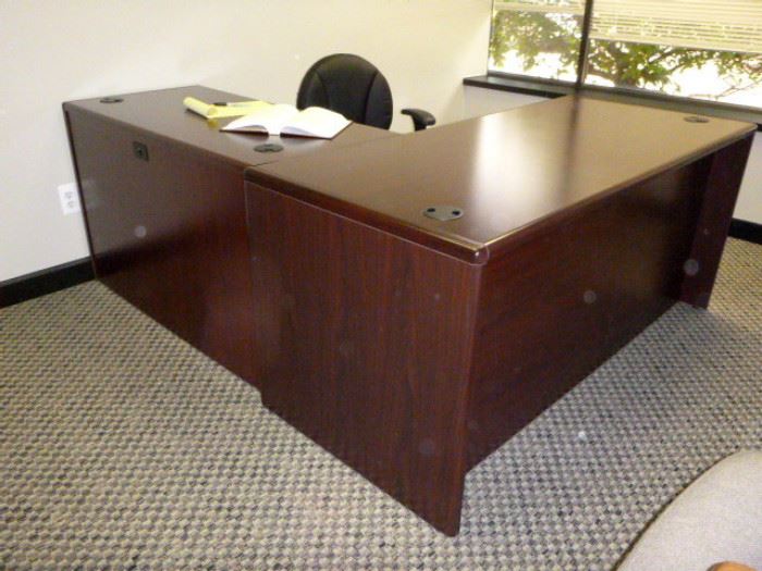 Rm 3 - Cherry Wood Executive Desk and Extension