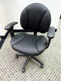 Rm 3 - Black Leather Desk Chair