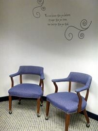 Rm 4 - Blue Fabric Side Chairs on Rollers