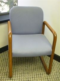 Rm 4 - Fabric and Oak Wood Side Chair