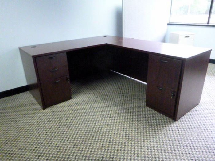 Rm 7 - Cherry Wood Executive Desk and Extension