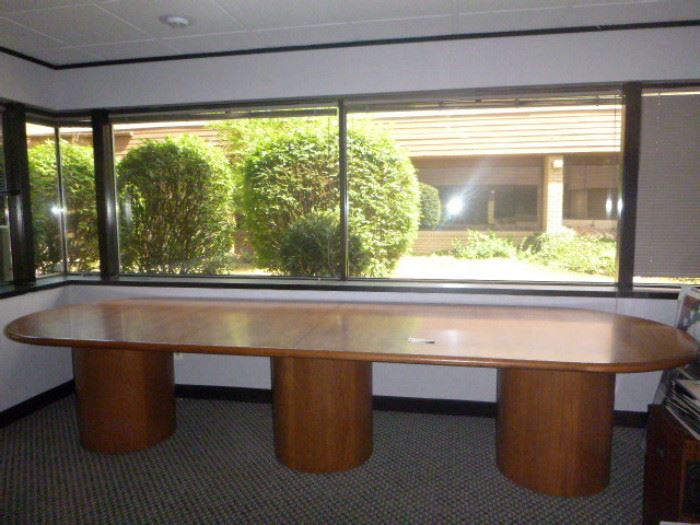 Rm 8 - 12' Oak Rack Track Conference Table