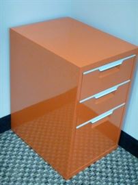 Rm 9 - Orange 3-Drawer File Cabinet