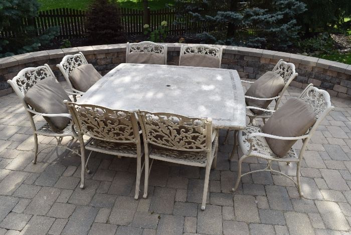 Outdoor Table with 8 Chairs