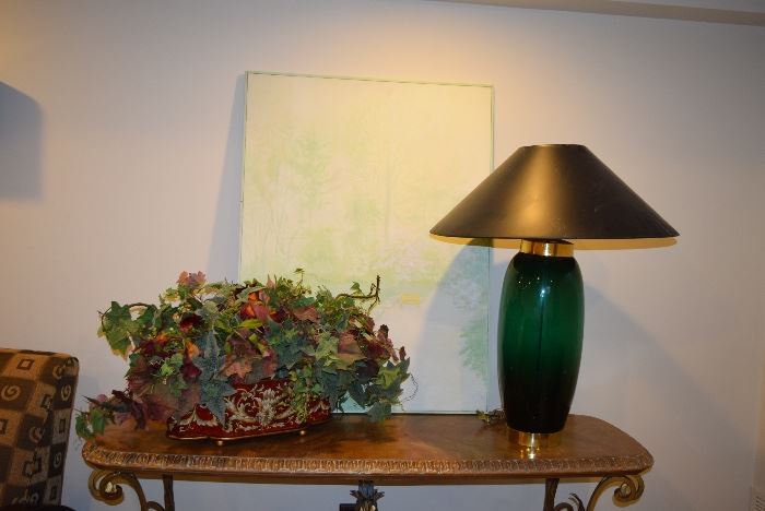 Artificial Plant & Table Lamp[