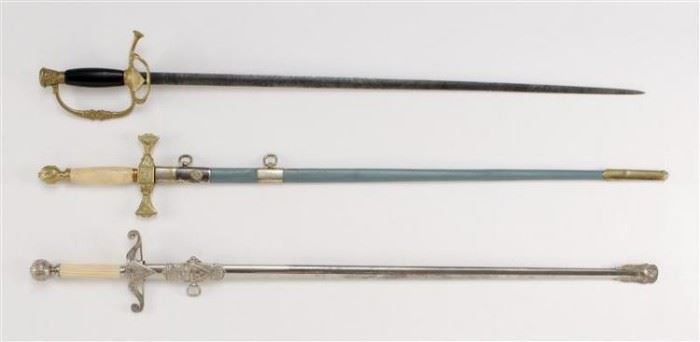 Antique Fraternal Ornamental Dress Swords (Masonic, etc.)