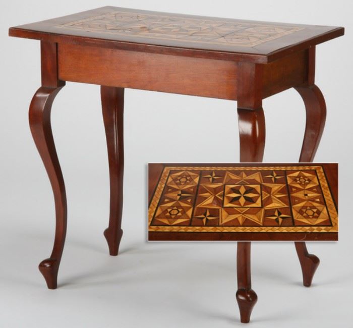 Marquetry Inlaid Queen Anne style Salon Table