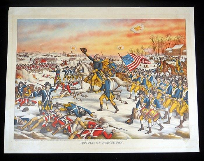 American Revolution Colored Engraving